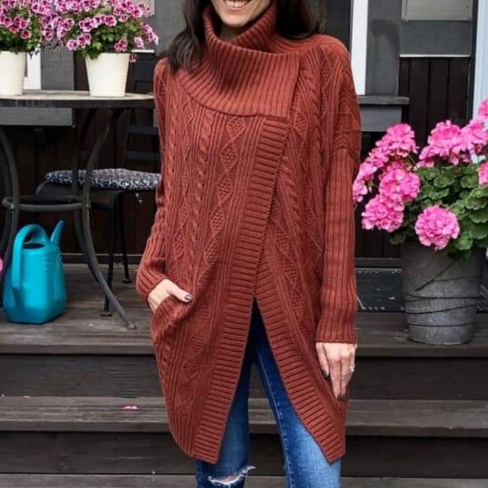 Burnt Orange crossover cardigan